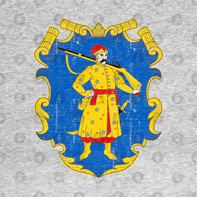 Ukrainian Cossack // Vintage-Style Emblem Design by DankFutura